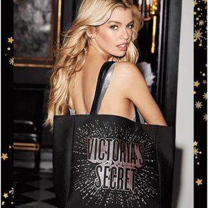 Victoria`s Secret Celestial Star Black Tote Shoulder Large Bag New
